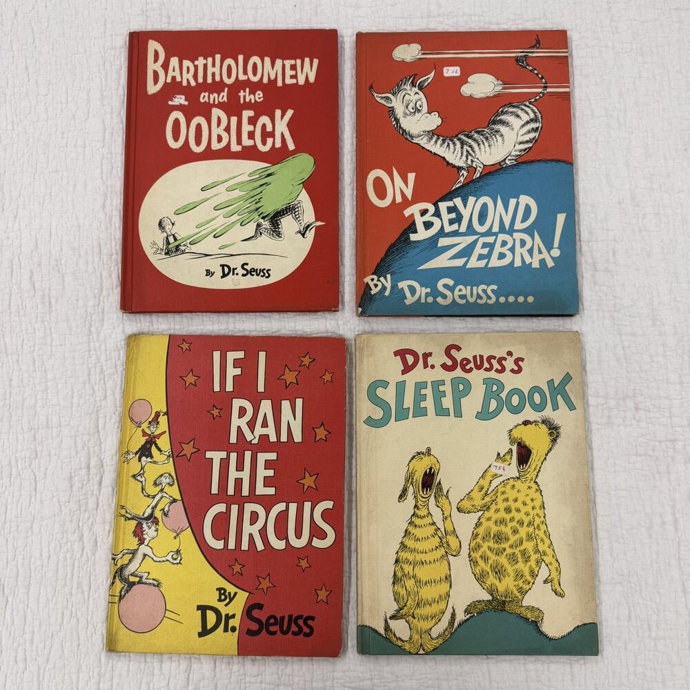 Vintage Lot Of 4 Rare Books by Dr. Seuss HC/HTF/MINT
